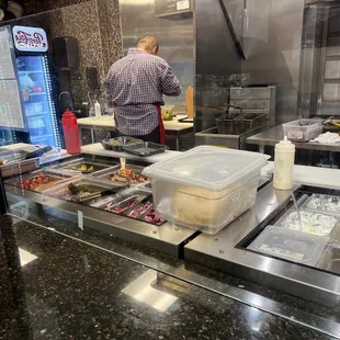 a man preparing food
