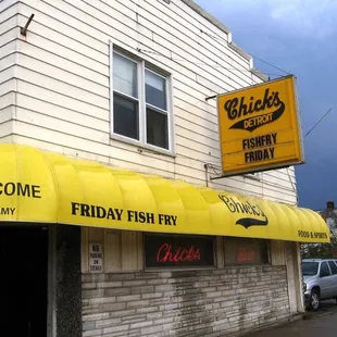 the front of the restaurant