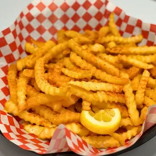 a basket of french fries