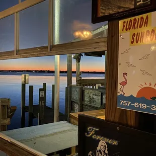 Beautiful sunrise at the tiki bar in mid November