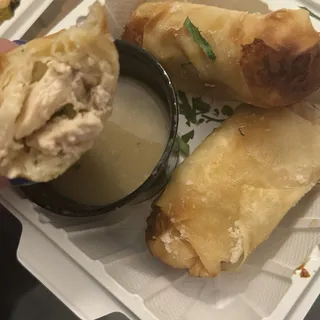 Chicken Pot Pie Spring Rolls