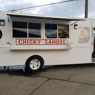 a food truck parked in a parking lot