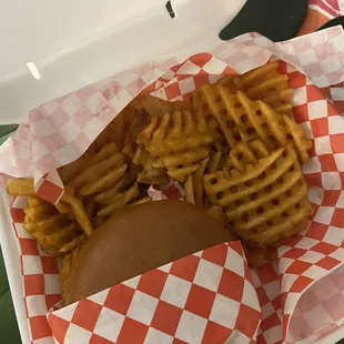 Medium Sando with Seasoned Fries.