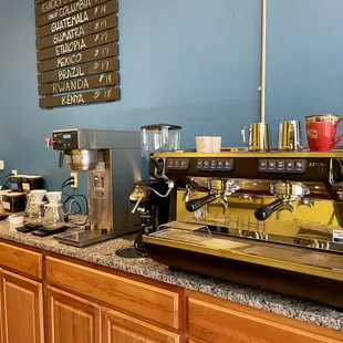 a coffee machine on a counter