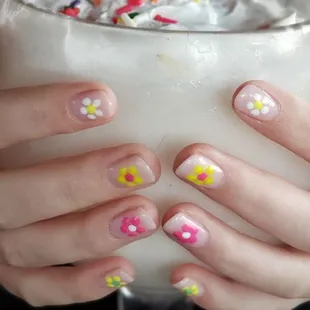 Kylie's nails match her drink.