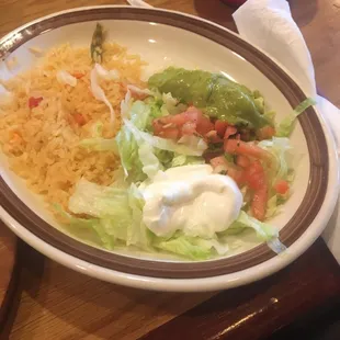 No beans, all rice.. skimped on the rice and no cheese.. sad.