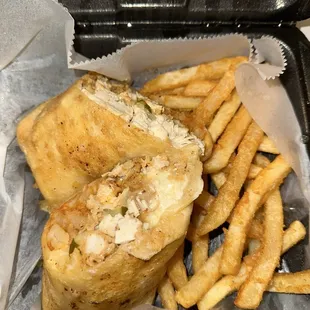 Chicken tender burrito