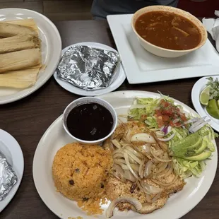 Full spread of food ordered