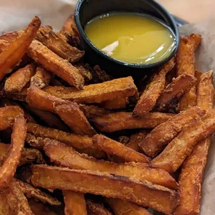 Sweet potato fries with honey butter