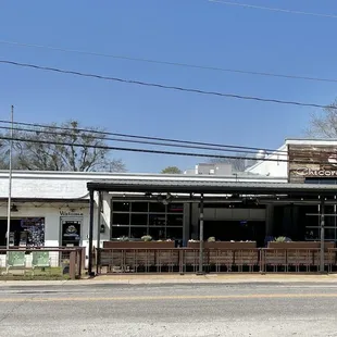 Unassuming building that contains a really good restaurant.