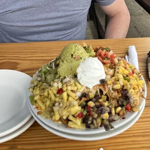 Mile high loaded nachos