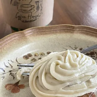 Holiday Spiced Chicory tea, pecan-pie muffin