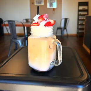 Strawberry shortcake latte.