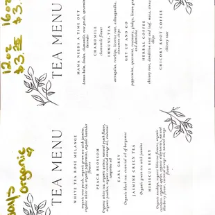 menu