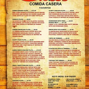 the menu