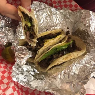 Beef tacos.