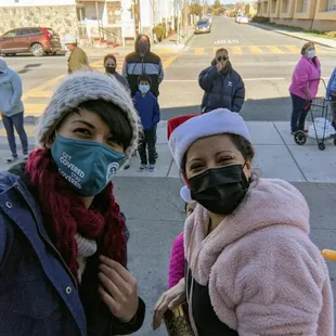 Brittni and Alma bringing Christmas Cheer to everyone, far apart but near :)