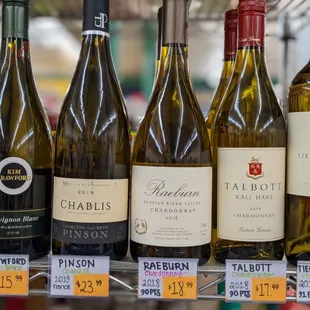 Our steadily growing selection of red and white wines :) we take requests too!