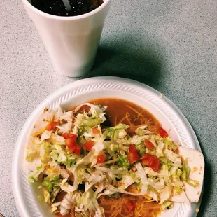 a plate of food and a cup of coffee