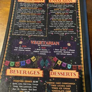menu