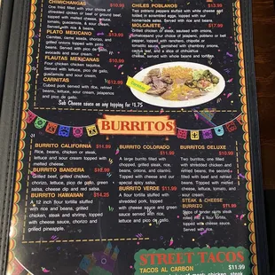 the menu