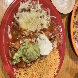 two plates of mexican food