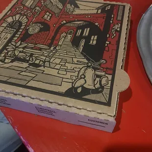 To go box for the extra slices