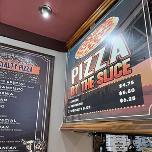 Pizza menu