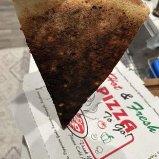 Burnt pizza