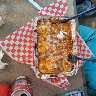 Lasagna, that was freshly made.