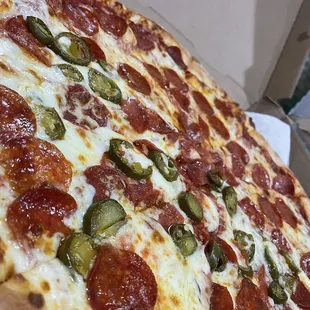 Whole pepperoni with half jalapeño