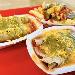 Single Tacos and French Fries