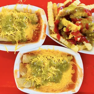 Single Tacos and French Fries