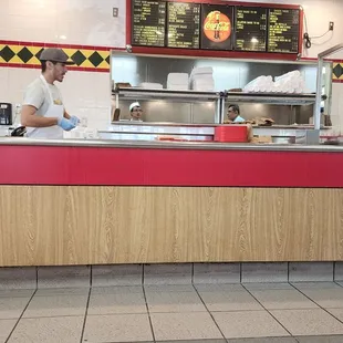 Kitchen menu counter and yes it's cash only