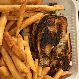 Quesabirria Melt with fries