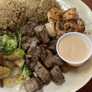 Steak and Shrimp hibachi combo