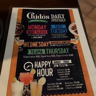 Happy Hour Menu (as of Feb. 2025)