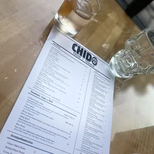 Finished bev and menu