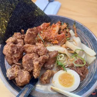 Kara-Age Ramen with Kimchi added