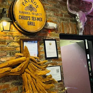 Barrel sign at the bar