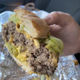 Half of the small burger