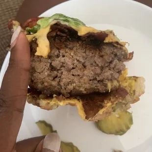 Massive burger patty!