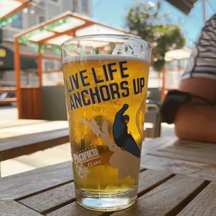 a pint of live life anchors up