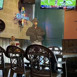 This guy keeps giving me dirty looks while I eat my burger