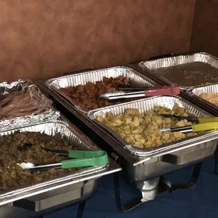 Mexican Catering Buffet we come and set everything up for you and loan you warming trays for a small fee