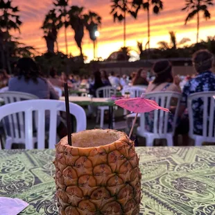 Mai tai in a pineapple