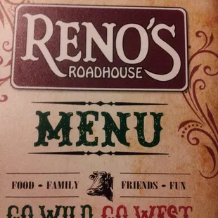 menu for a restaurant