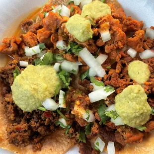 Tacos de Al Pastor, Chorizo y Pollo