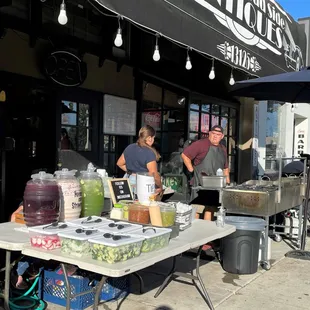 outside, sushi and sashimi