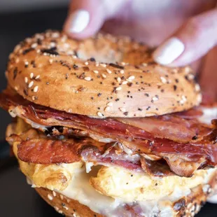 a bacon and egg sandwich